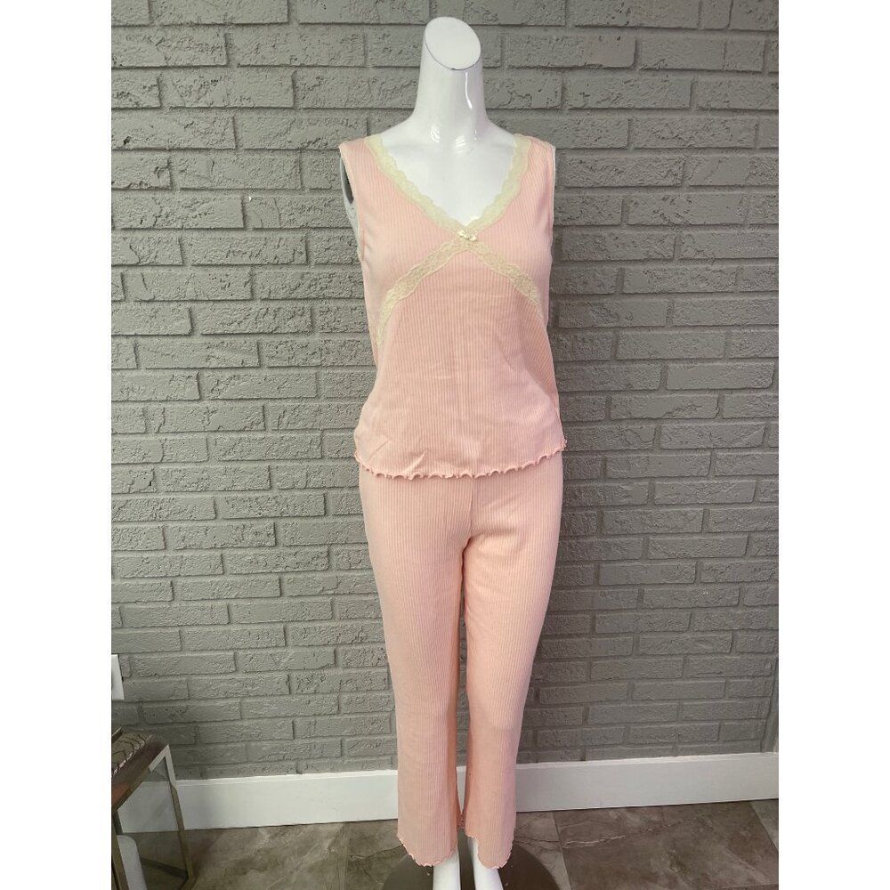 Dockers Women's Pink Lounge / Sleepwear 2 Pcs Cami Pant Set Size L